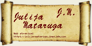 Julija Mataruga vizit kartica